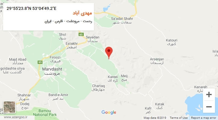 روستای مهدی آباد بر روی نقشه