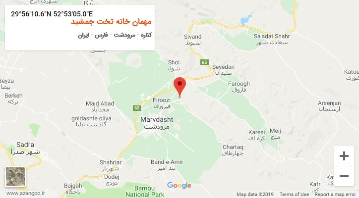 روستای مهمان خانه تخت جمشید بر روی نقشه