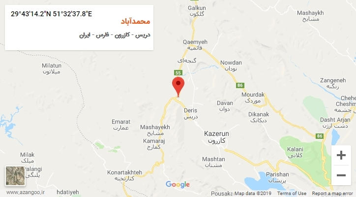 روستای محمدآباد بر روی نقشه