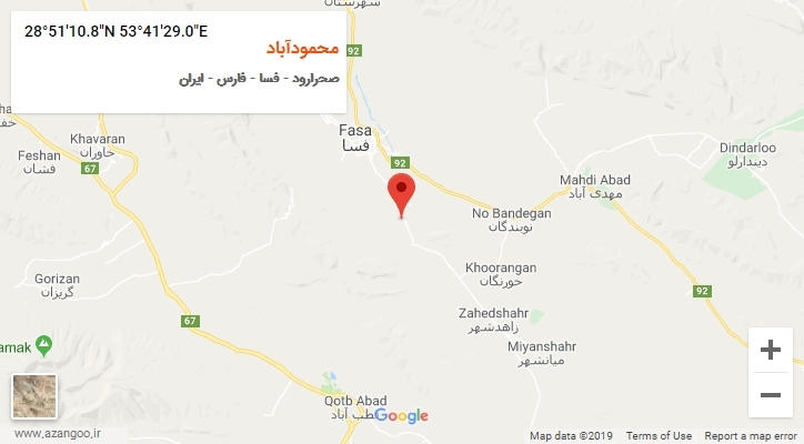 روستای محمودآباد بر روی نقشه