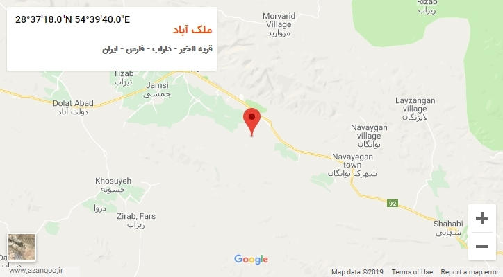 روستای ملک آباد بر روی نقشه