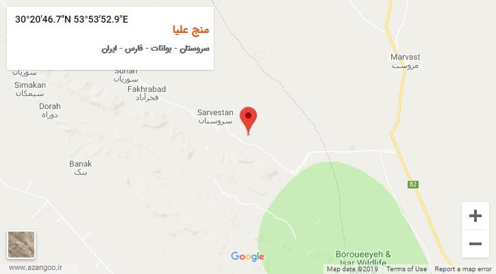 روستای منج علیا بر روی نقشه