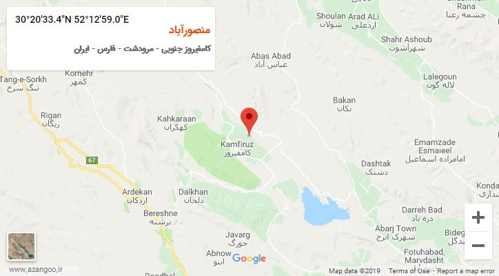 روستای منصورآباد بر روی نقشه