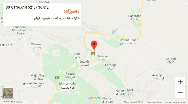 روستای منصورآباد بر روی نقشه