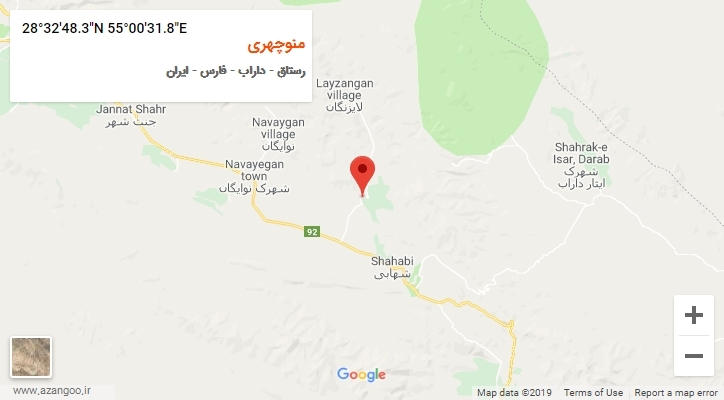 روستای منوچهری بر روی نقشه