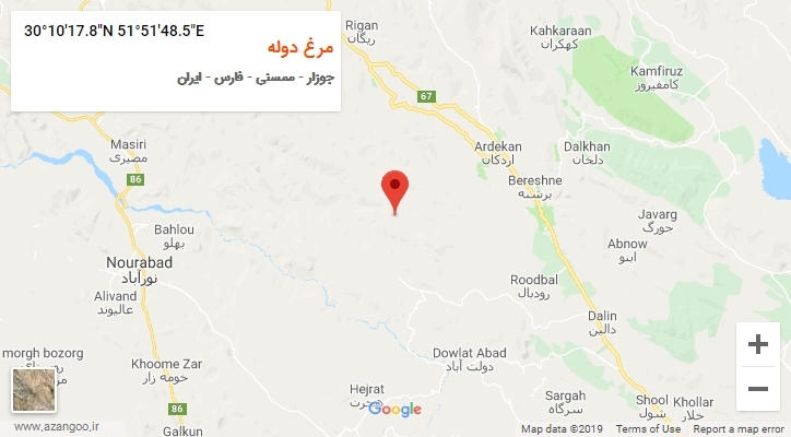 روستای مرغ دوله بر روی نقشه