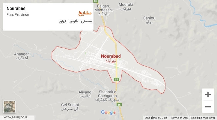 دهستان مشایخ بر روی نقشه