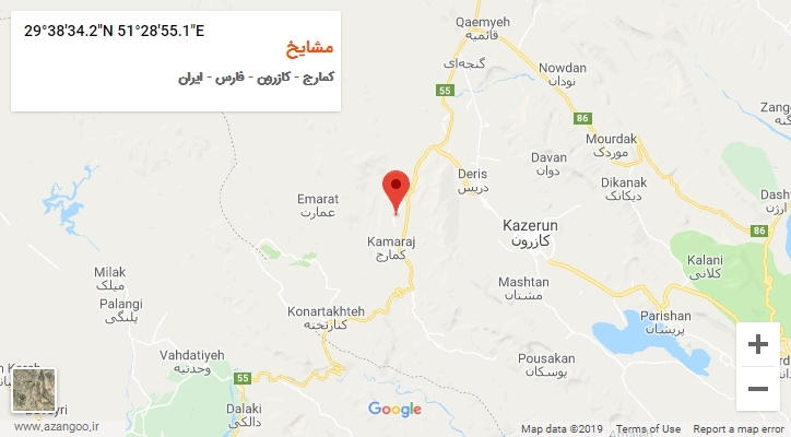 روستای مشایخ بر روی نقشه