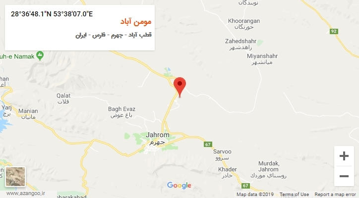 روستای مومن آباد بر روی نقشه