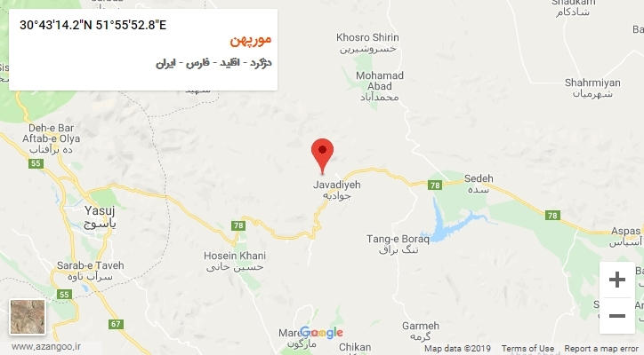 روستای مورپهن بر روی نقشه