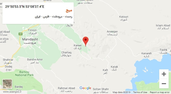 روستای میج بر روی نقشه