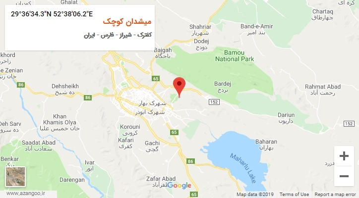روستای میشدان کوچک بر روی نقشه