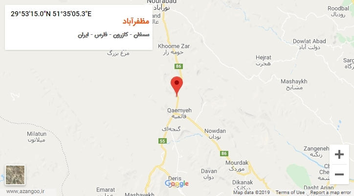 روستای مظفرآباد بر روی نقشه