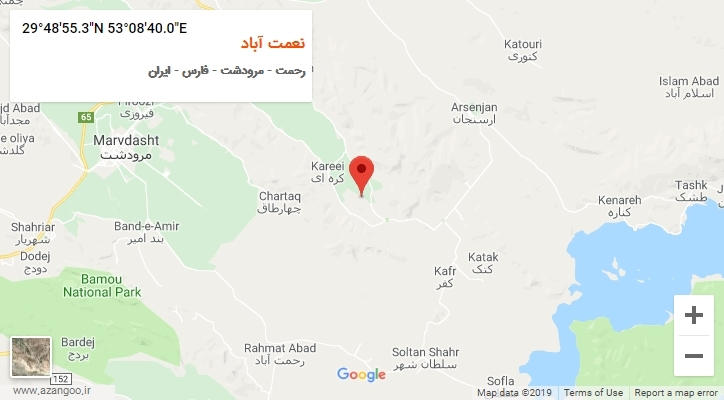 روستای نعمت آباد بر روی نقشه