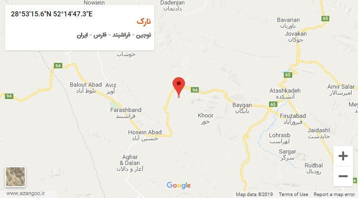 روستای نارک بر روی نقشه