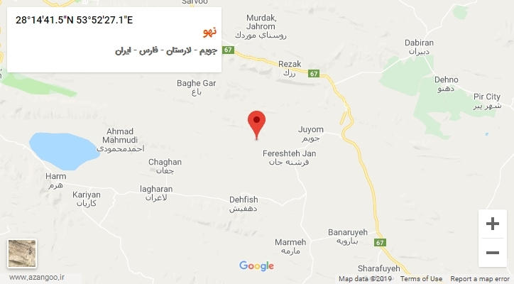 روستای نهو بر روی نقشه