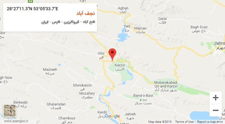روستای نجف آباد بر روی نقشه