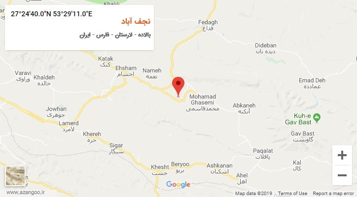 روستای نجف آباد بر روی نقشه