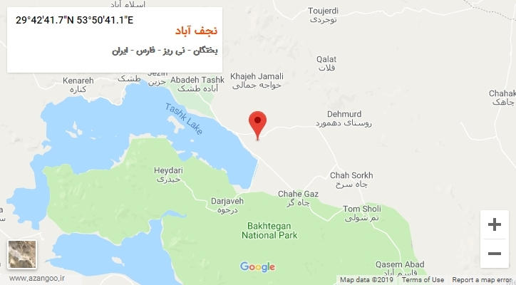 روستای نجف آباد بر روی نقشه