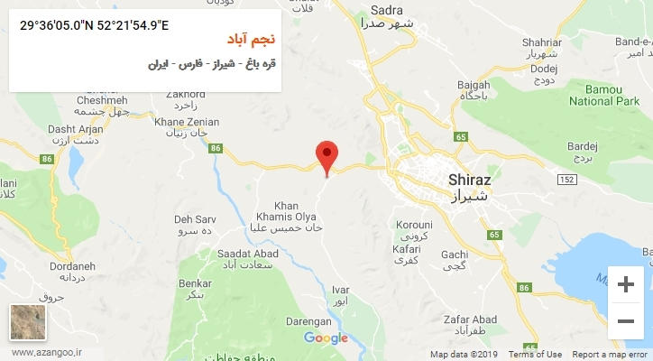 روستای نجم آباد بر روی نقشه