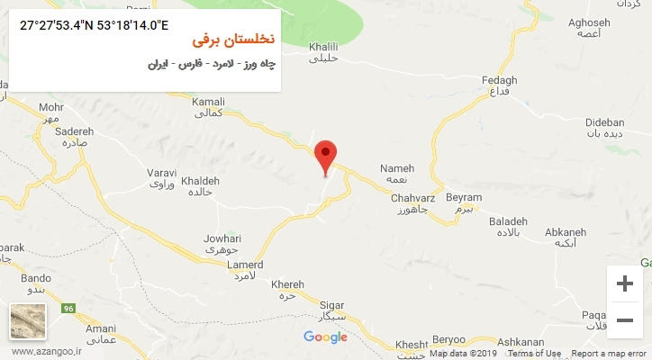 روستای نخلستان برفی بر روی نقشه