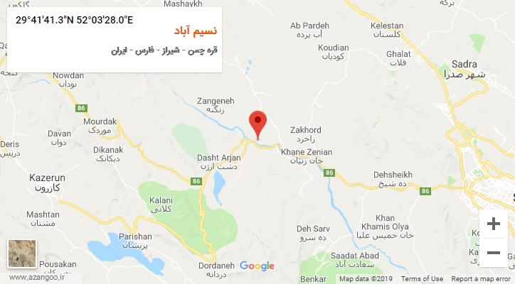 روستای نسیم آباد بر روی نقشه