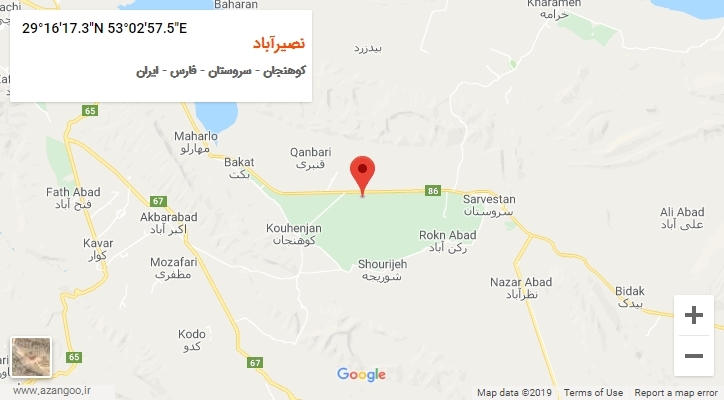 روستای نصیرآباد بر روی نقشه