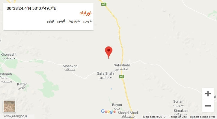 روستای نورآباد بر روی نقشه