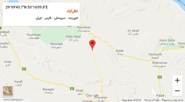 روستای نظرآباد بر روی نقشه