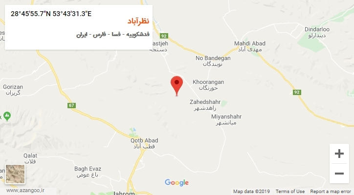 روستای نظرآباد بر روی نقشه