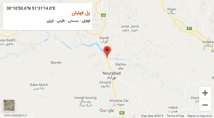روستای پل فهلیان بر روی نقشه