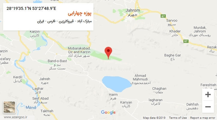 روستای پوزه چهارابی بر روی نقشه