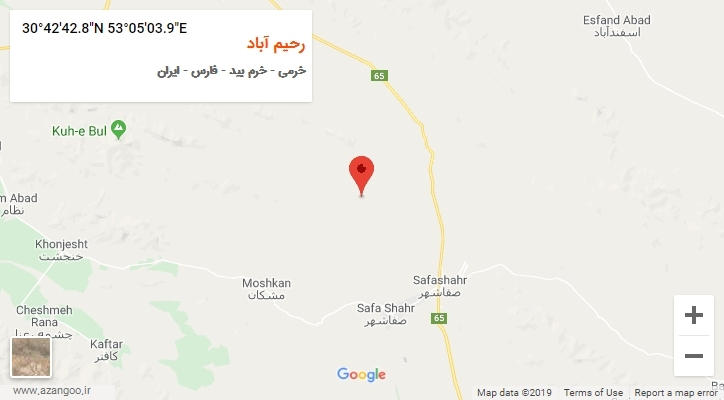 روستای رحیم آباد بر روی نقشه