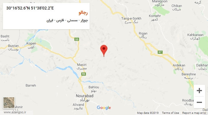 روستای رجالو بر روی نقشه