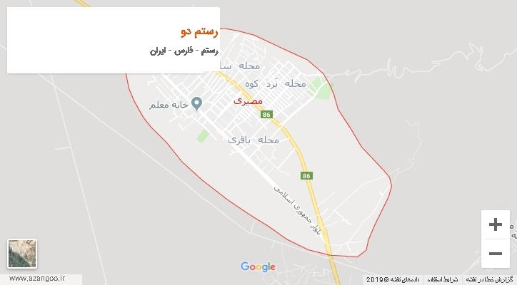 دهستان رستم دو بر روی نقشه