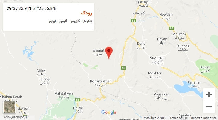 روستای رودک بر روی نقشه