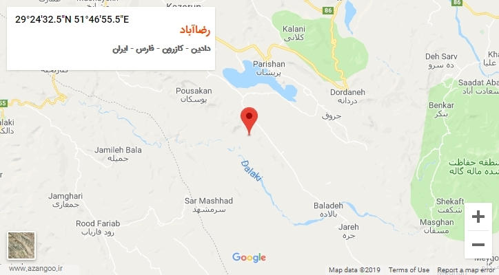 روستای رضاآباد بر روی نقشه