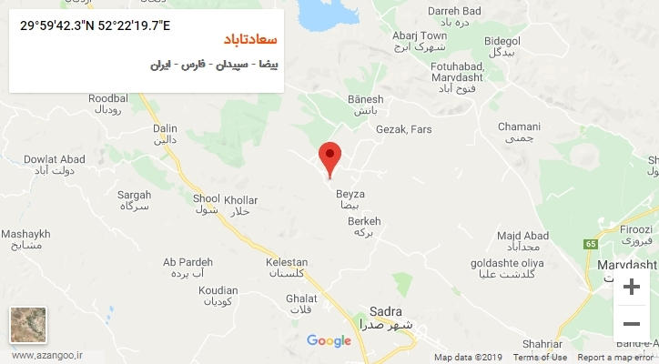 روستای سعادتاباد بر روی نقشه