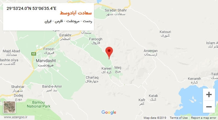 روستای سعادت آبادوسط بر روی نقشه