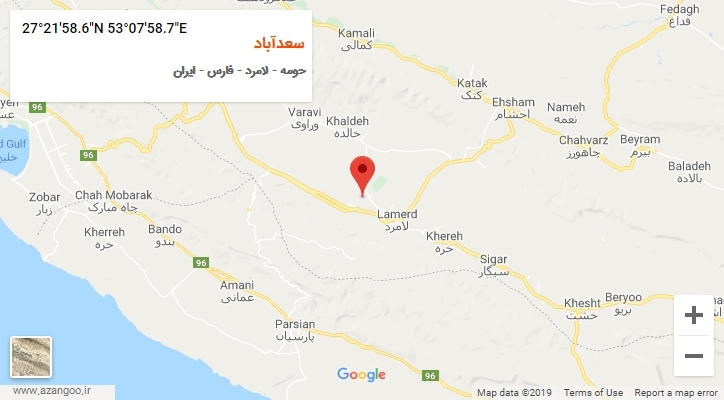 روستای سعدآباد بر روی نقشه