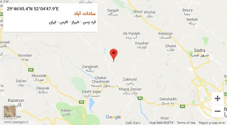 روستای سادات آباد بر روی نقشه