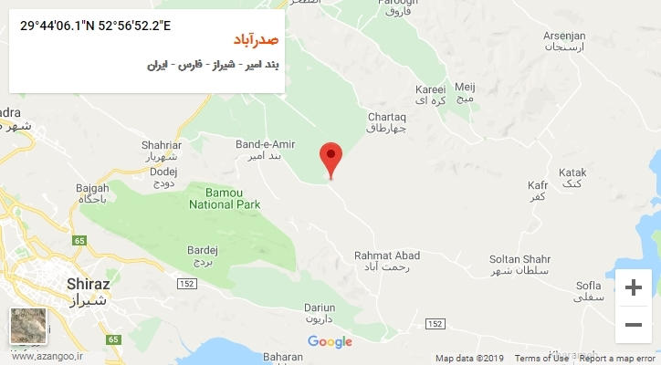 روستای صدرآباد بر روی نقشه