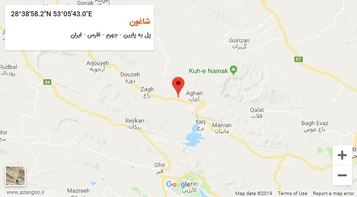 روستای شاغون بر روی نقشه