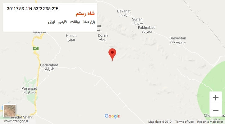 روستای شاه رستم بر روی نقشه