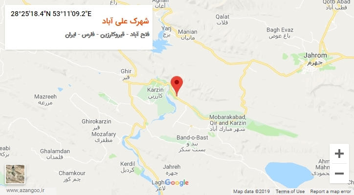 روستای شهرک علی آباد بر روی نقشه