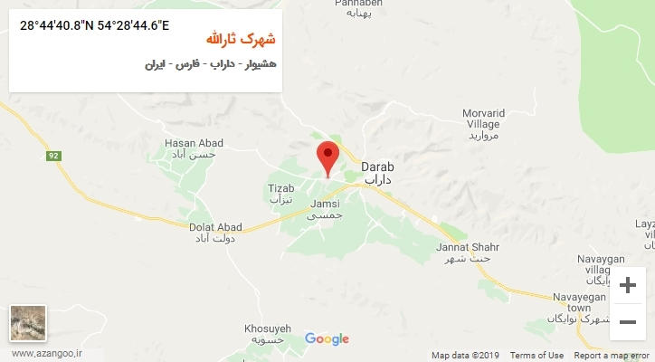 روستای شهرک ثارالله بر روی نقشه