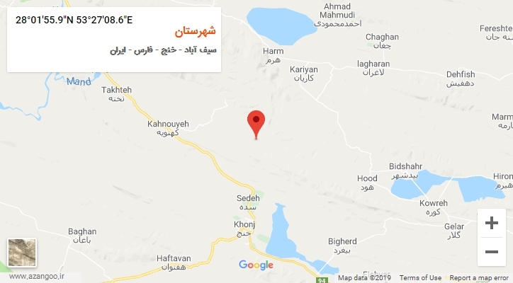 روستای شهرستان بر روی نقشه