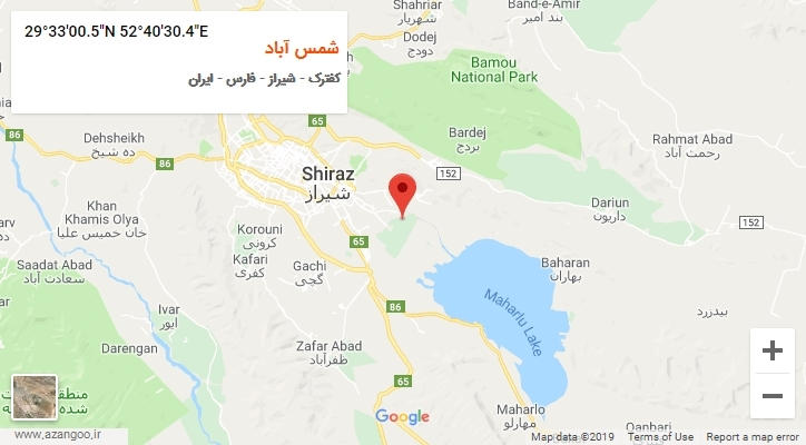 روستای شمس آباد بر روی نقشه