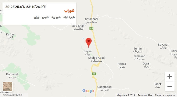 روستای شوراب بر روی نقشه