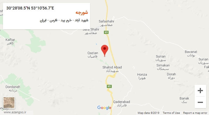 روستای شورجه بر روی نقشه